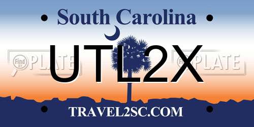 UTL2X South Carolina License Plate