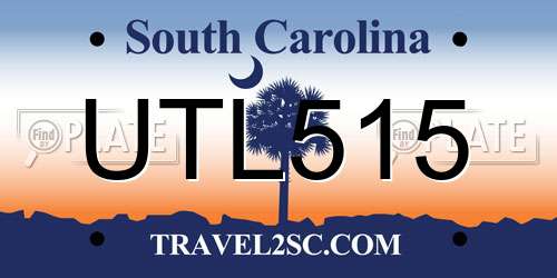 UTL515 South Carolina License Plate