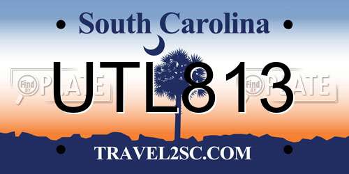 UTL813 South Carolina License Plate