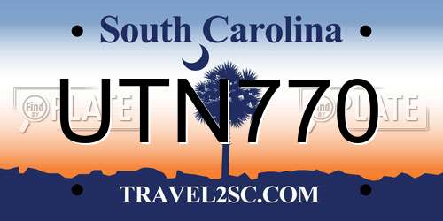 UTN770 South Carolina License Plate
