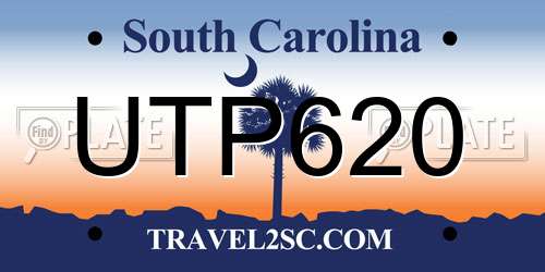 UTP620 South Carolina License Plate