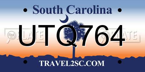 UTQ764 South Carolina License Plate