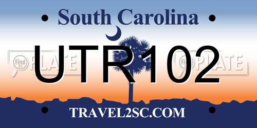 UTR102 South Carolina License Plate
