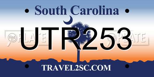 UTR253 South Carolina License Plate