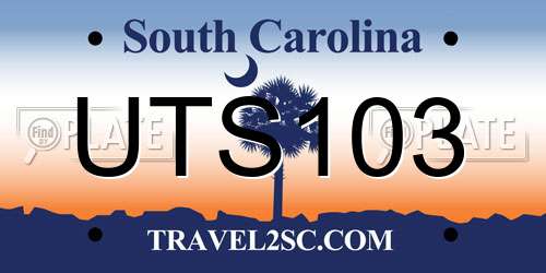 UTS103 South Carolina License Plate