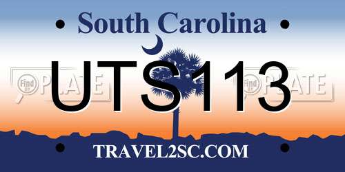 UTS113 South Carolina License Plate