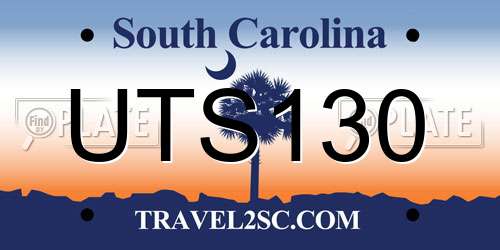 UTS130 South Carolina License Plate