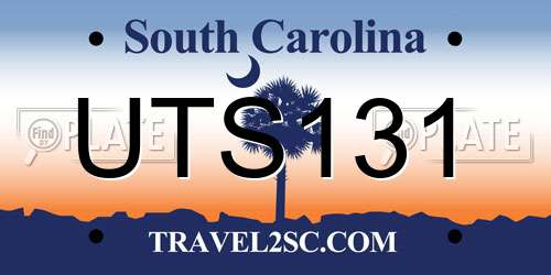 UTS131 South Carolina License Plate