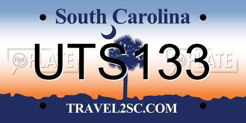 UTS133 South Carolina License Plate