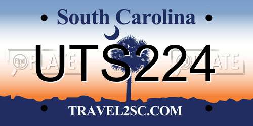 UTS224 South Carolina License Plate