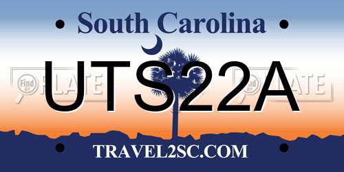 UTS22A South Carolina License Plate