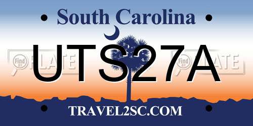 UTS27A South Carolina License Plate