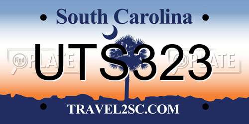 UTS323 South Carolina License Plate