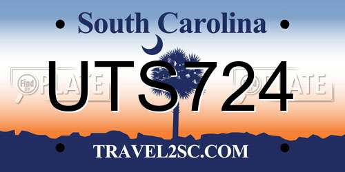 UTS724 South Carolina License Plate