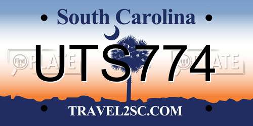 UTS774 South Carolina License Plate