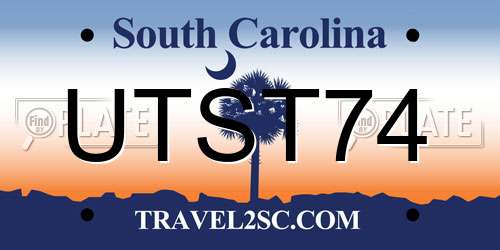 UTST74 South Carolina License Plate