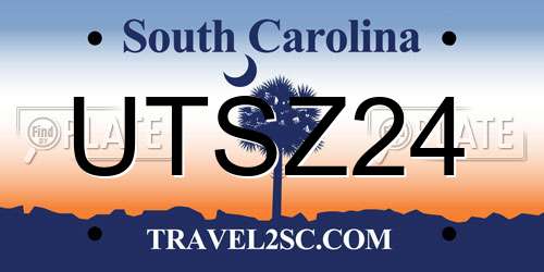 UTSZ24 South Carolina License Plate