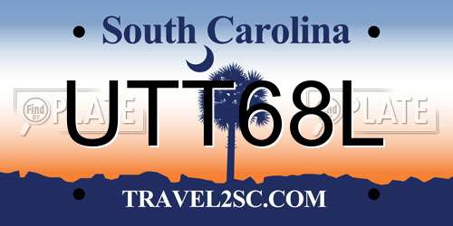UTT68L South Carolina License Plate