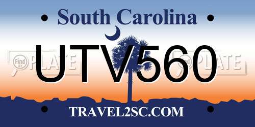 UTV560 South Carolina License Plate