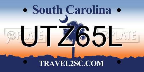 UTZ65L South Carolina License Plate