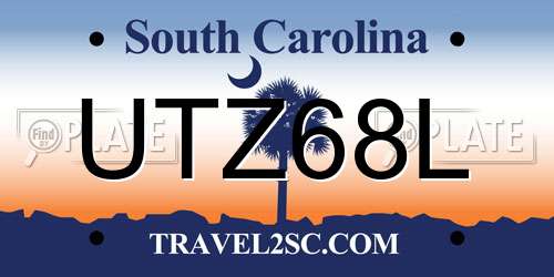 UTZ68L South Carolina License Plate