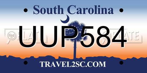 UUP584 South Carolina License Plate