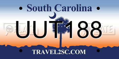UUT188 South Carolina License Plate