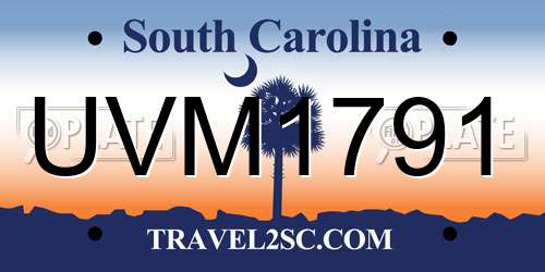 UVM1791 South Carolina License Plate
