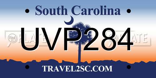 UVP284 South Carolina License Plate