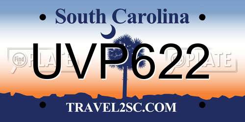 UVP622 South Carolina License Plate