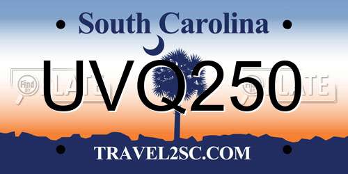 UVQ250 South Carolina License Plate