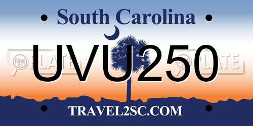 UVU250 South Carolina License Plate