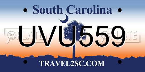 UVU559 South Carolina License Plate