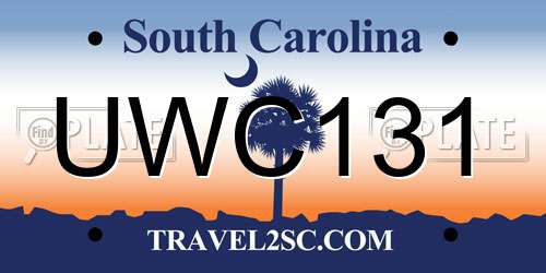 UWC131 South Carolina License Plate