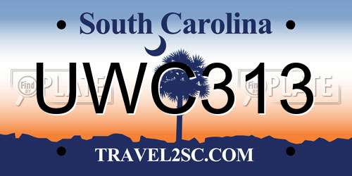 UWC313 South Carolina License Plate