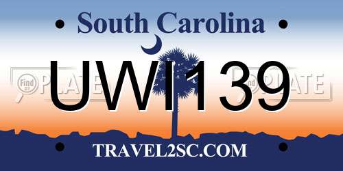 UWI139 South Carolina License Plate