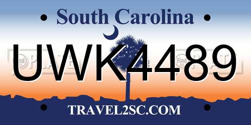 UWK4489 South Carolina License Plate