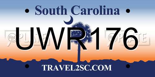 UWR176 South Carolina License Plate
