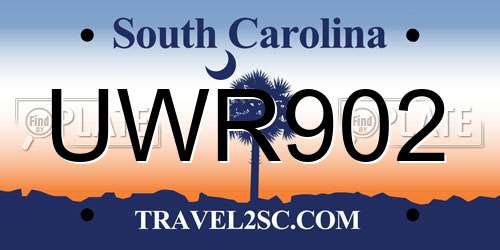 UWR902 South Carolina License Plate