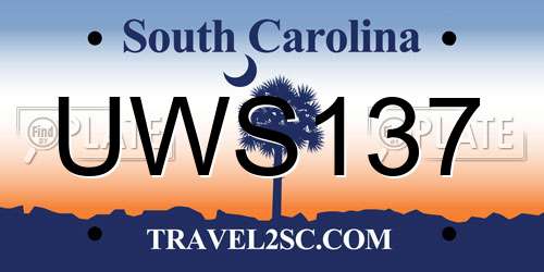 UWS137 South Carolina License Plate