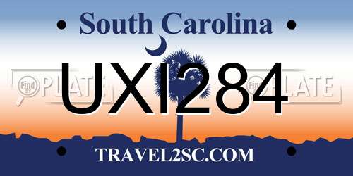 UXI284 South Carolina License Plate