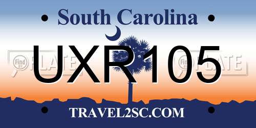 UXR105 South Carolina License Plate