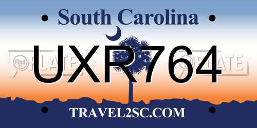 UXR764 South Carolina License Plate