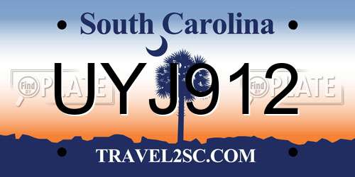 UYJ912 South Carolina License Plate