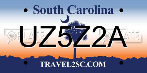 UZ5Z2A South Carolina License Plate