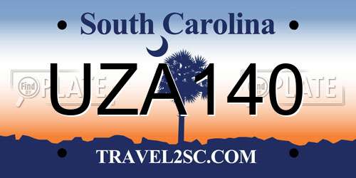 UZA140 South Carolina License Plate