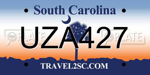 UZA427 South Carolina License Plate