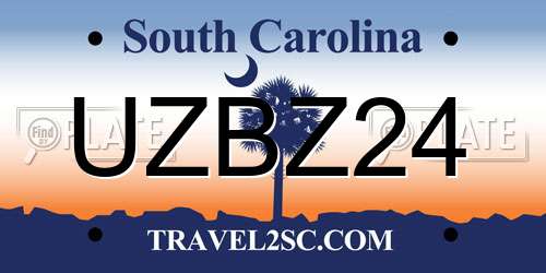 UZBZ24 South Carolina License Plate