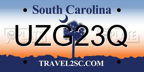 UZG23Q South Carolina License Plate