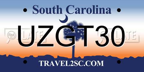 UZGT30 South Carolina License Plate